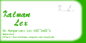 kalman lex business card